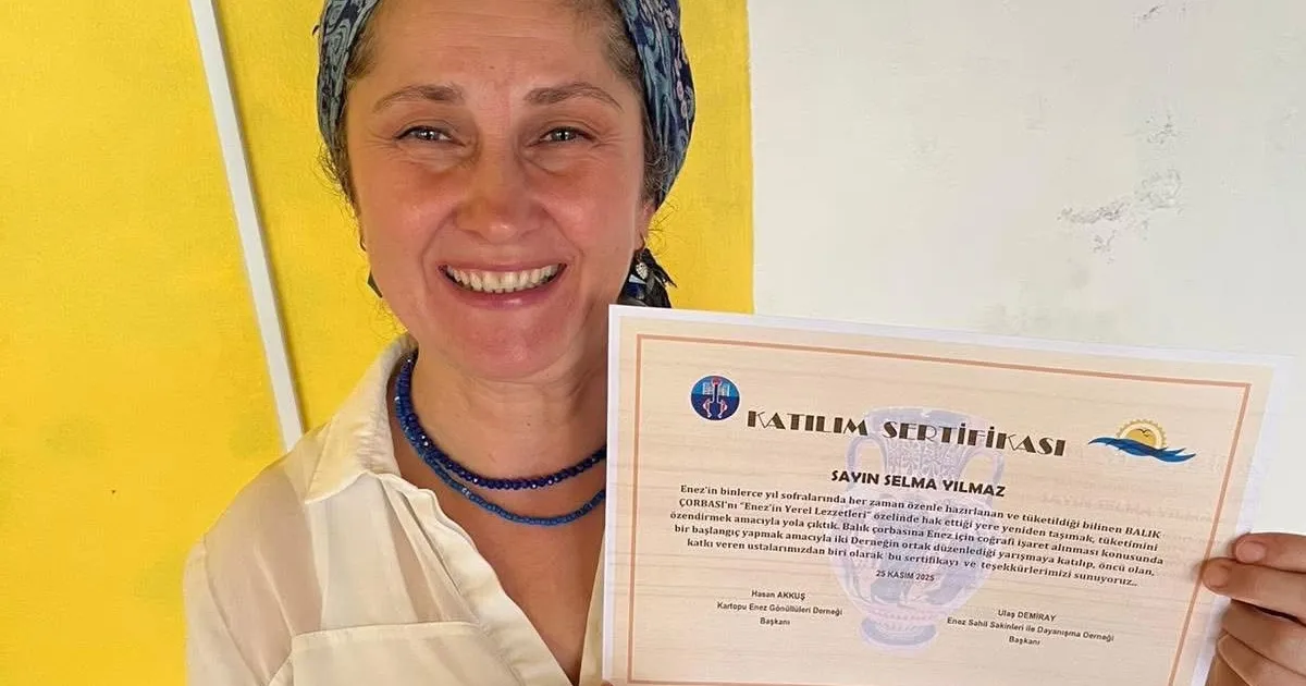 Enez’de yarışmanın birincisi oldu… İlk kez yaptığı çorba birincilik kazandırdı