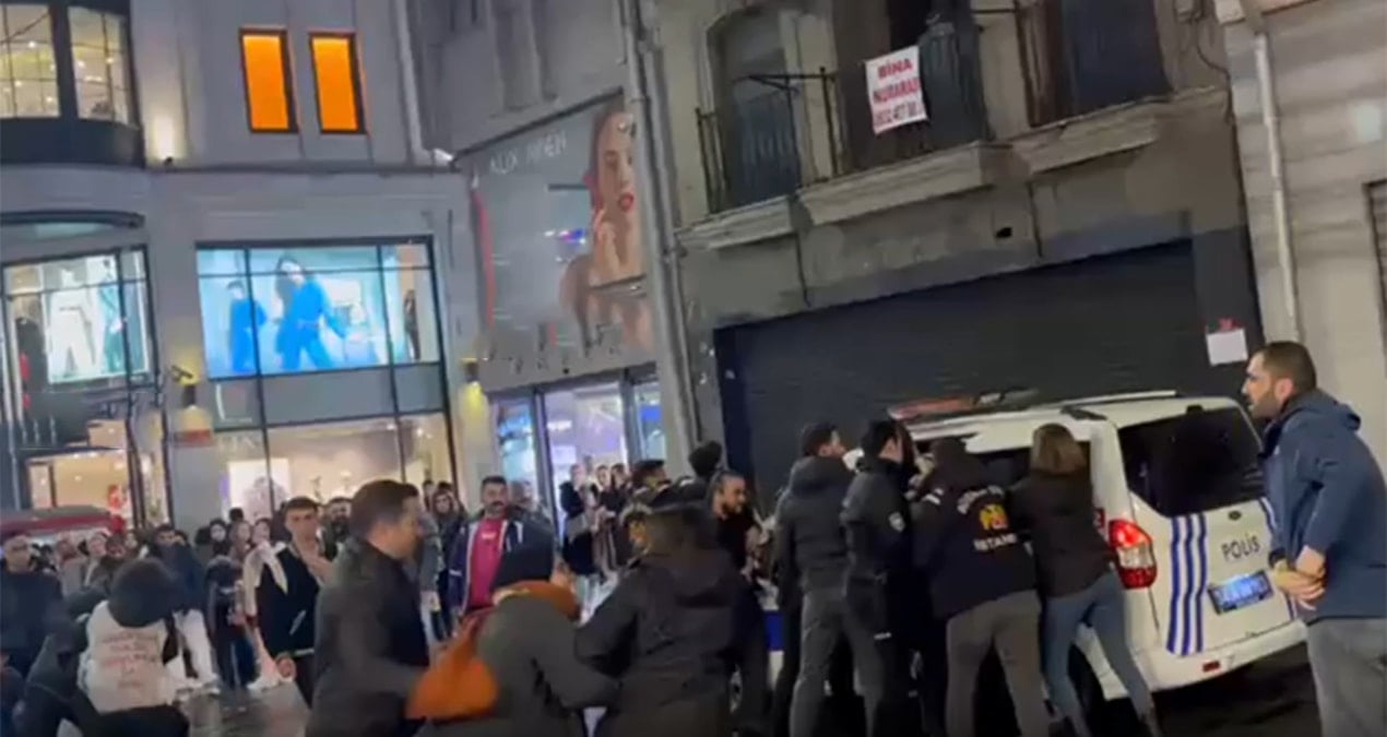 İstiklal’de eylem yapan öğrencilere gözaltı