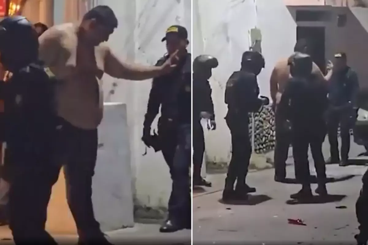 Çevredekiler saldıran şahsı, 9 polis güçlükle gözaltına aldı